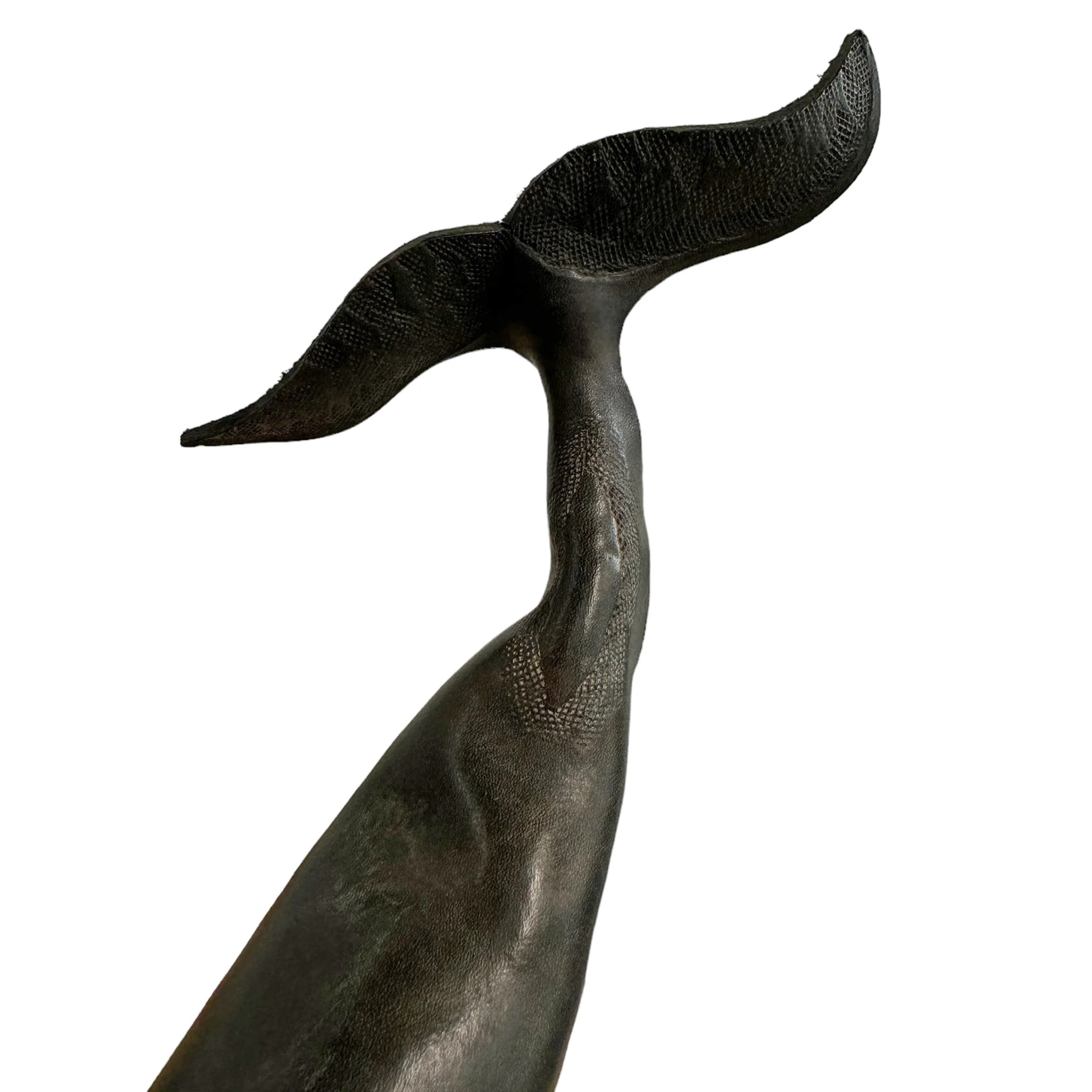 Leather Humpback Whale on Custom Steel Stand — RIGHT | PROPER